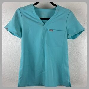 FIGS Technical Collection Neon Blue PO# 1597 Caterina V Neck Scrub Top XXS